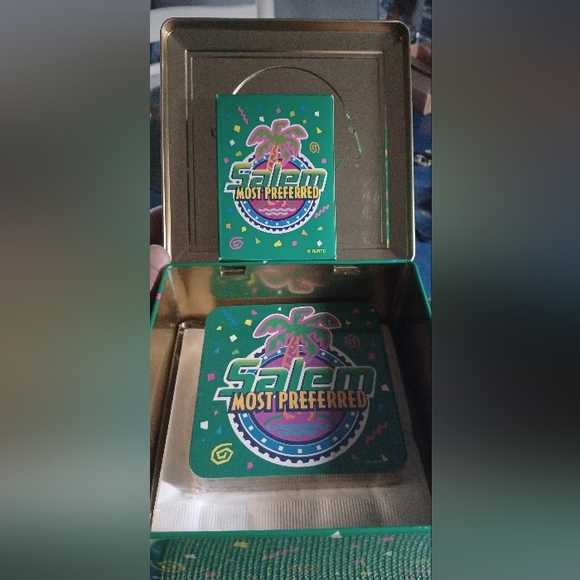 Vintage Salem cigarettes tin playing cards, coasters, cocktail napkins party. - Picture 13 of 14